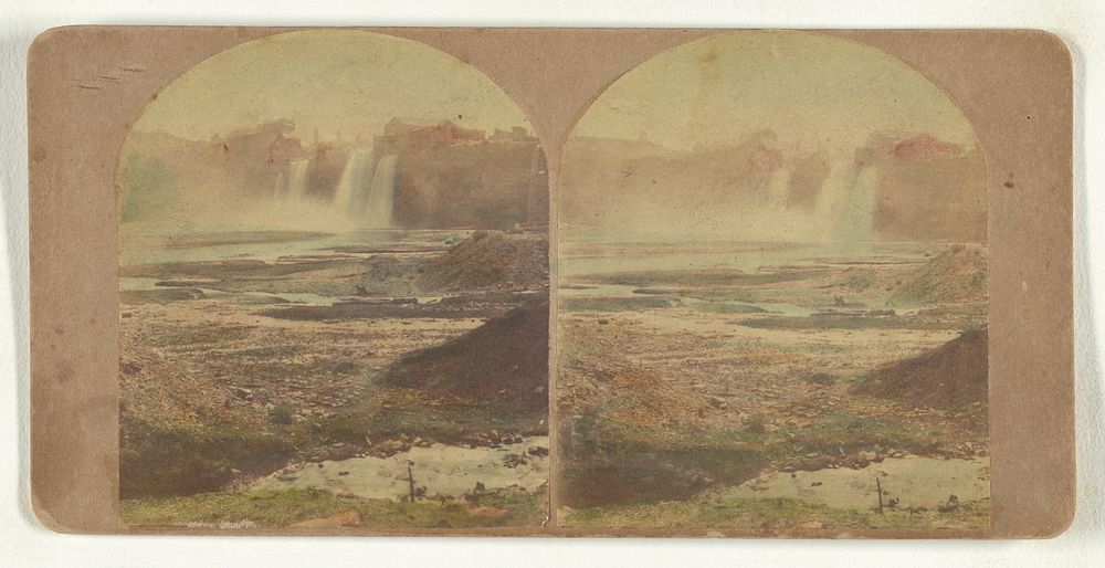 Genesee Falls, Rochester, N.Y. The Upper Fall - distant view. by New York Stereoscopic Company