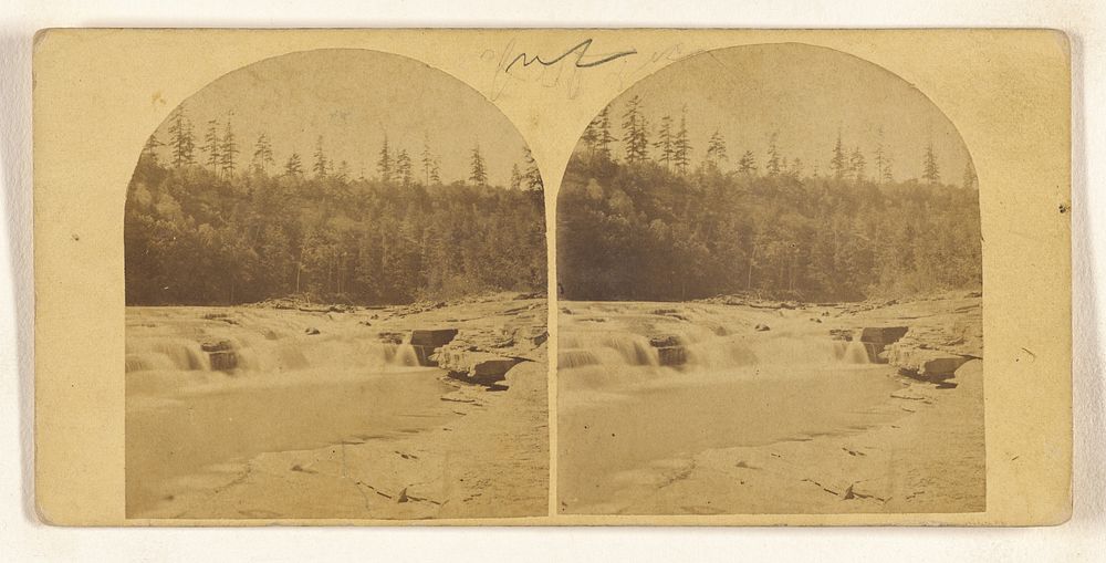 Genesee Falls, Portage, N.Y. Part of the Lower Fall. by New York Stereoscopic Company