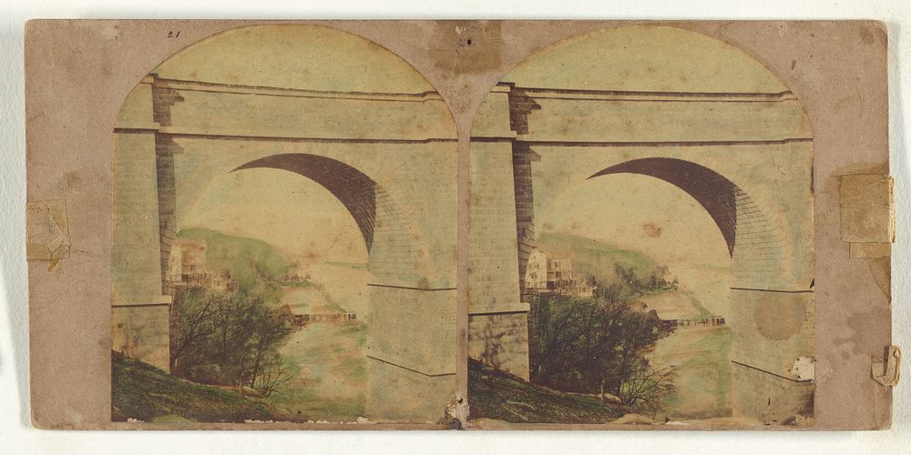High Bridge, New York. - No. 2. View of Harlem River through one of the Arches...Cost, $963,427.80... by New York…