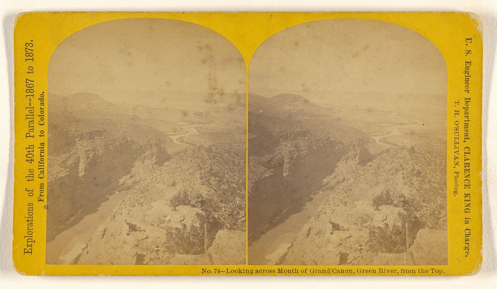 Looking across Mouth of Grand Canon, Green River, from the Top. by Timothy H O Sullivan