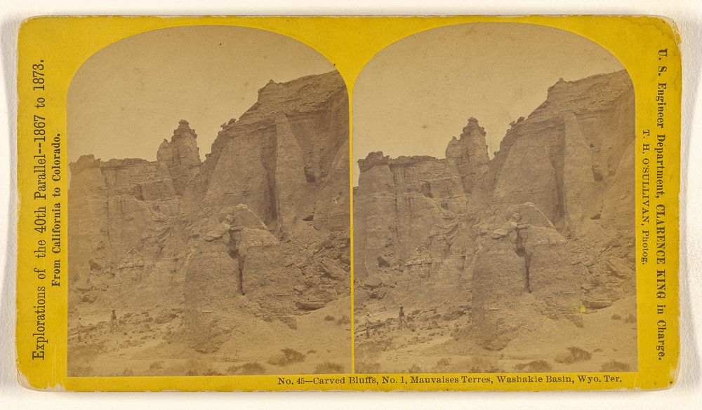 Carved Bluffs, No. 1, Mauvaises Terres, Washakie Basin, Wyo. Ter. by Timothy H O Sullivan