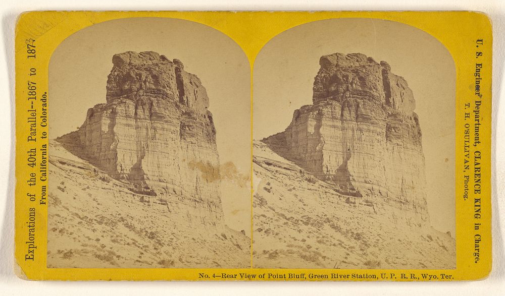 Rear View of Point Bluff, Green River Station, U.P.R.R., Wyo, Ter. by Timothy H O Sullivan