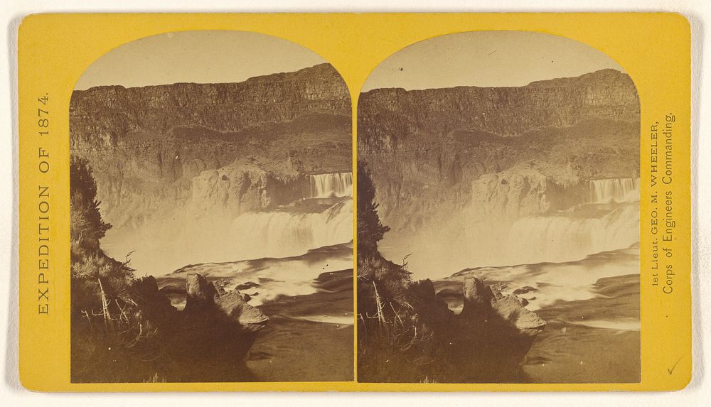 Shoshone Falls, Snake River, Idaho, Main Fall, 210 feet from upper to lower level, width of fall, 800 feet from upper to…
