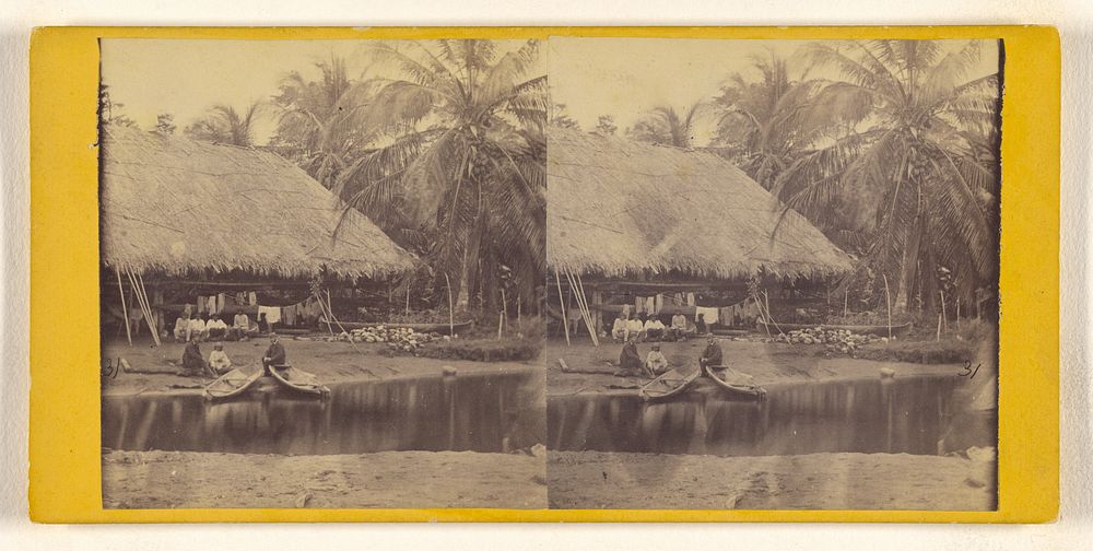 Rear view of an Indian house at Sassardi, Isthmus of Darien, Darien Expedition by Timothy H O Sullivan