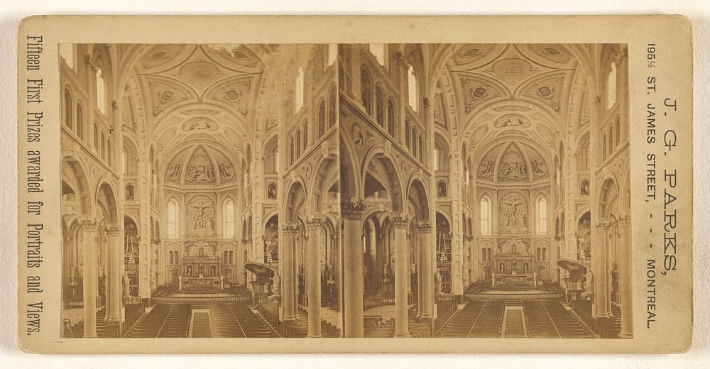 Interior of Jesuit Church, Montreal, Canada by J G Parks