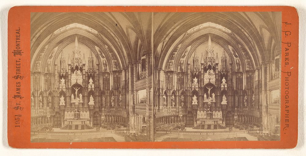 Interior of French Church, Montreal, Canada by J G Parks