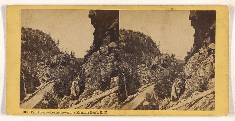 Pulpit Rock - looking up - White Mountains Notch, N.H. by Nathan W Pease