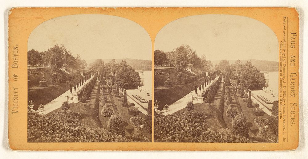 Western slope of the Italian garden, H. H. Hunnewell Estate by Charles Seaver Jr and Charles Pollock