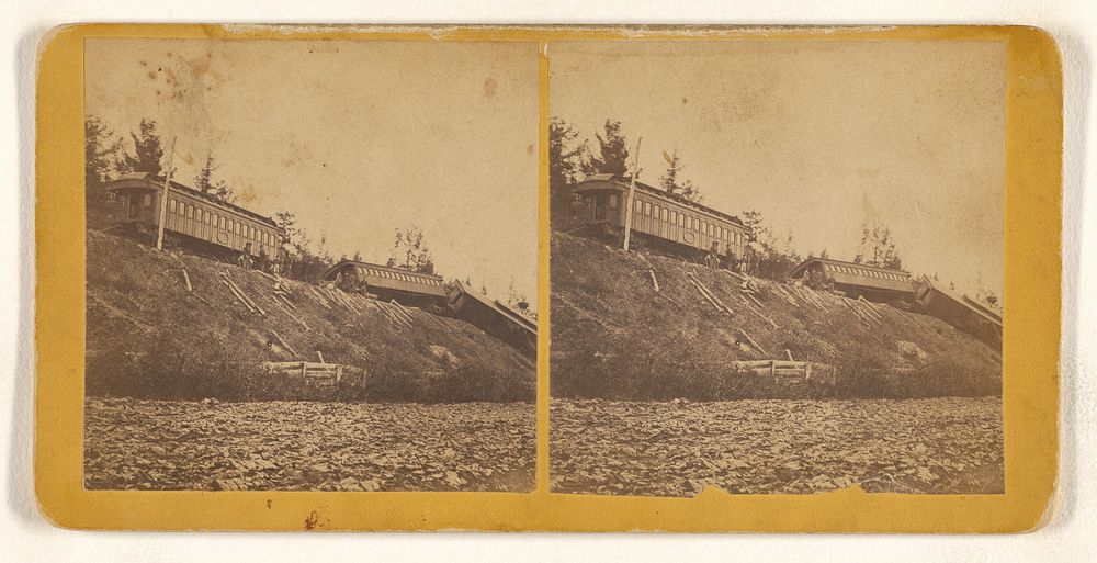 View of a train wreck, possibly at Haverhill, New Hampshire by Pollard