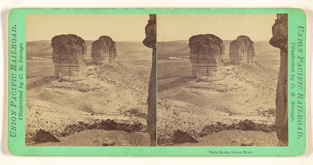 Twin Rocks, Green River. by C R Savage