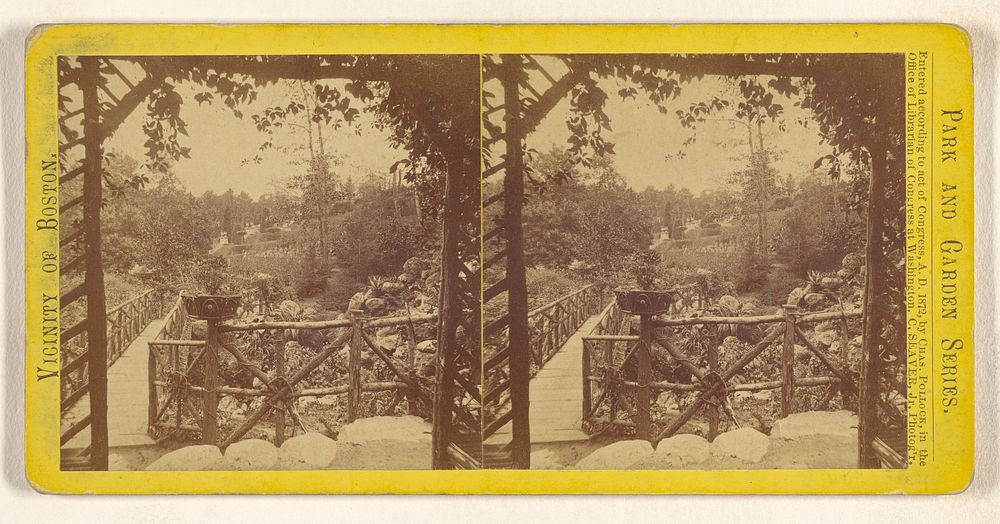 View from the lower rustic arbor, H. H. Hunnewell Estate by Charles Seaver Jr and Charles Pollock