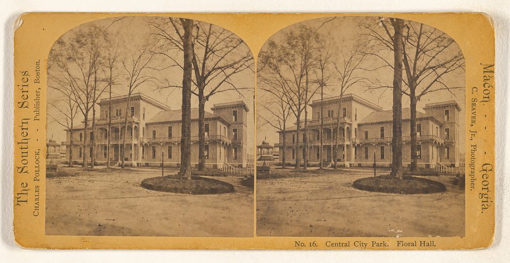 [recto] Central City Park. Floral Hall/ [verso] From Slocum Bulding - Purchase Street - Looking South. by Charles Seaver Jr…