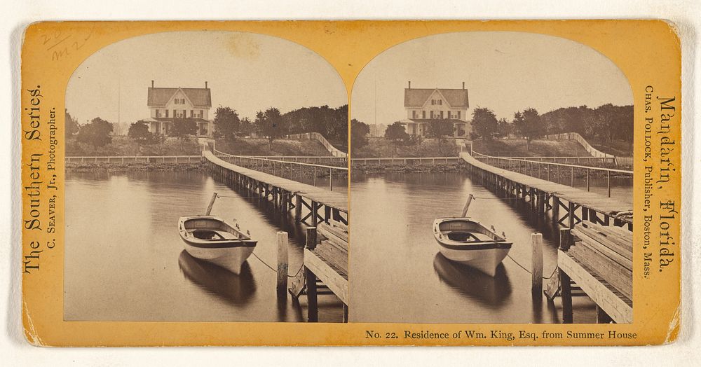 Residence of Wm. King, Esq. from Summer House [Mandarin, Florida] by Charles Seaver Jr and Charles Pollock
