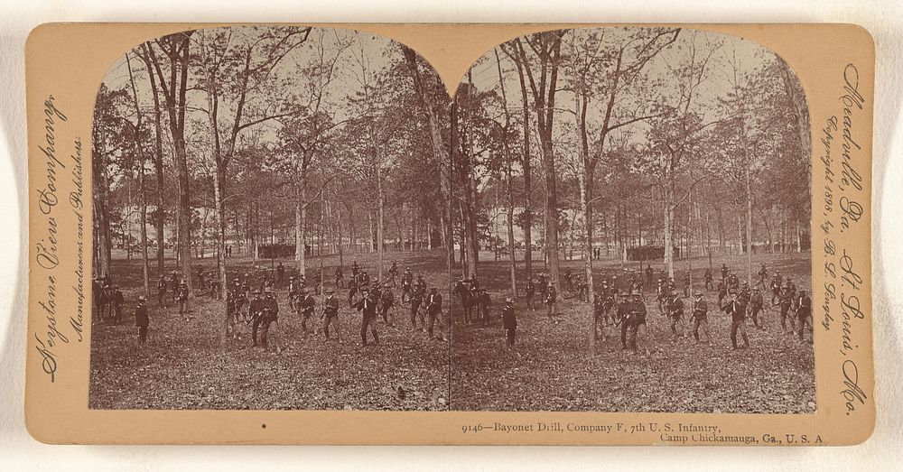 Bayonet Drill, Company F, 7th U.S. Infantry, Camp Chickamauga, Ga., U.S.A. by B L Singley