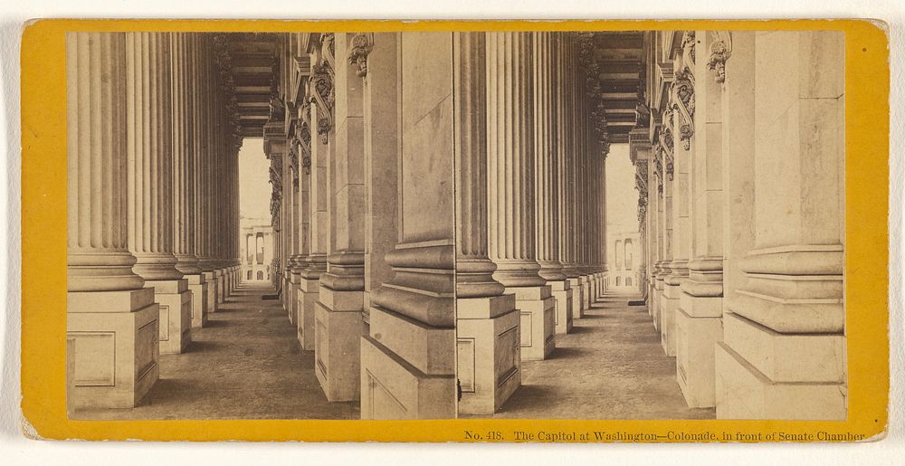 The Capitol at Washington - Colonade, in front of Senate Chamber. by John P Soule
