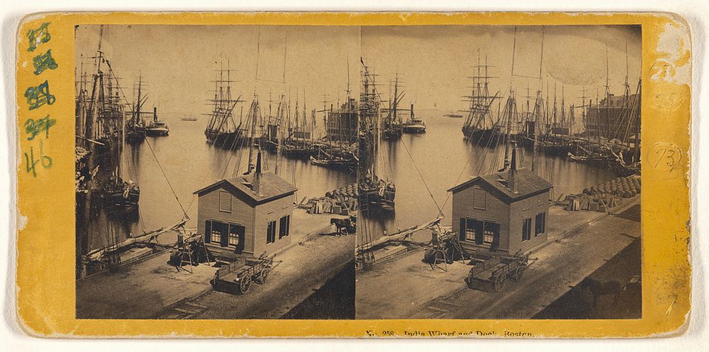 India Wharf and Dock, Boston. by John P Soule