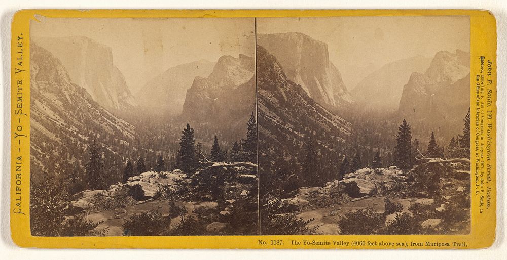 The Yo-Semite Valley (4060 feet above sea), from Mariposa Trail. by John P Soule