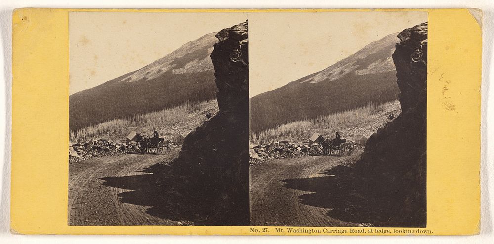 Mt. Washington Carriage Road, at ledge, looking down. by John P Soule