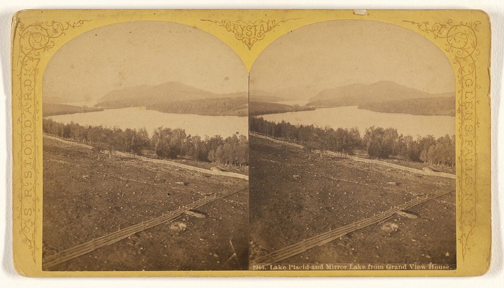 Lake Placid and Mirror Lake from Grand View House. by S R Stoddard
