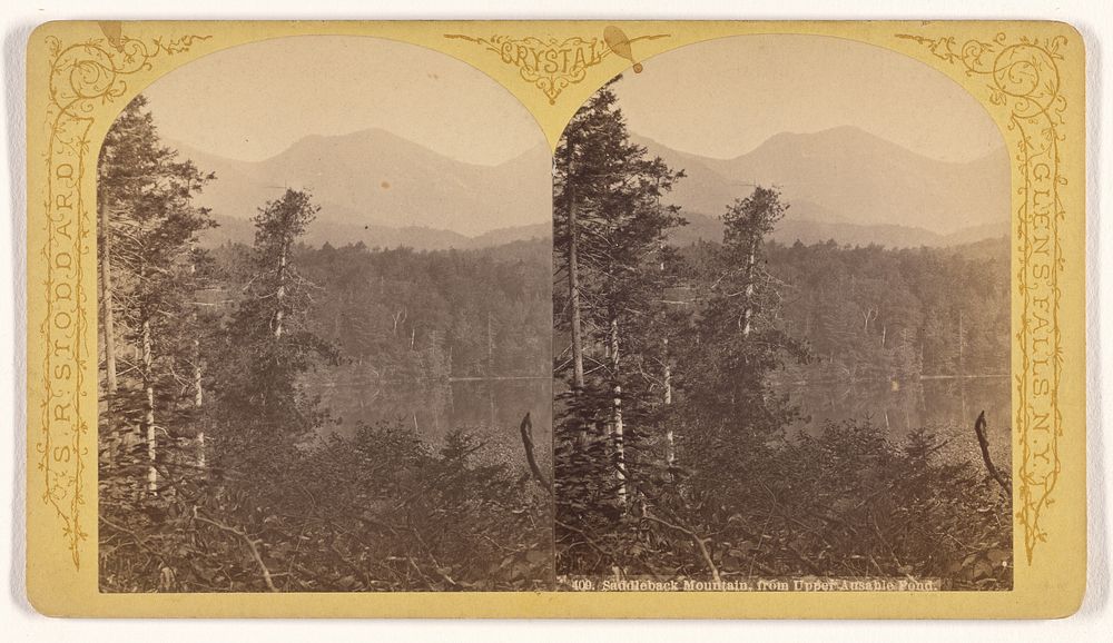 Saddleback Mountain, from upper Ausable Pond. by S R Stoddard