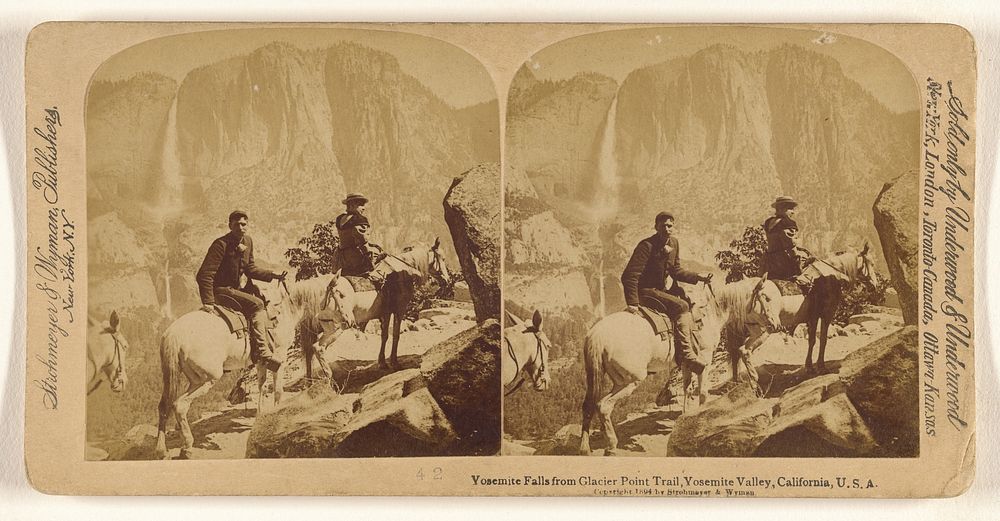 Yosemite Falls, from Glacier Point Trail, California, U.S.A. by Strohmeyer and Wyman