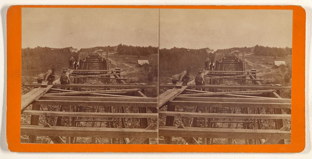 New R.R. Bridge, Portage, N.Y., 800 Feet Long 234 Feet High, During Process of Construction. by Charles W Tallman
