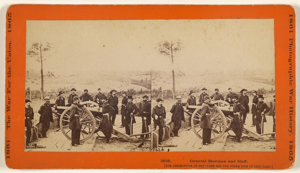 General Sherman and Staff. by George N Barnard and Taylor and Huntington