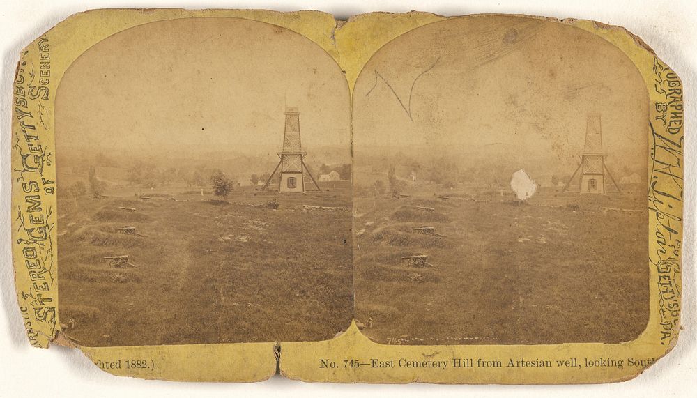 East Cemetery Hill from Artesian well, looking South. by William H Tipton