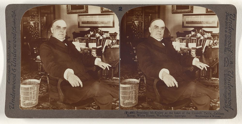 President McKinley at the head of the Council Table, Cabinet Room, White Room, White House, Washington. by Strohmeyer and…