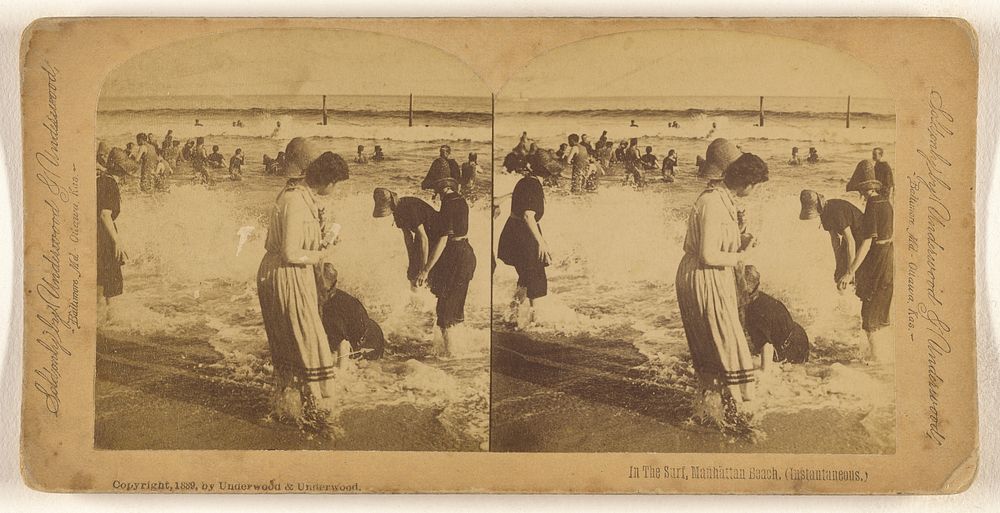 In the Surf, Manhattan Beach. (Instantaneous.) [New York] by Underwood and Underwood