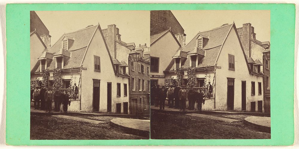 Old French House, in St. Lewis Street, Opposite St. Louis Hotel, The Head-Quarters of Montcalm. by L P Vallée
