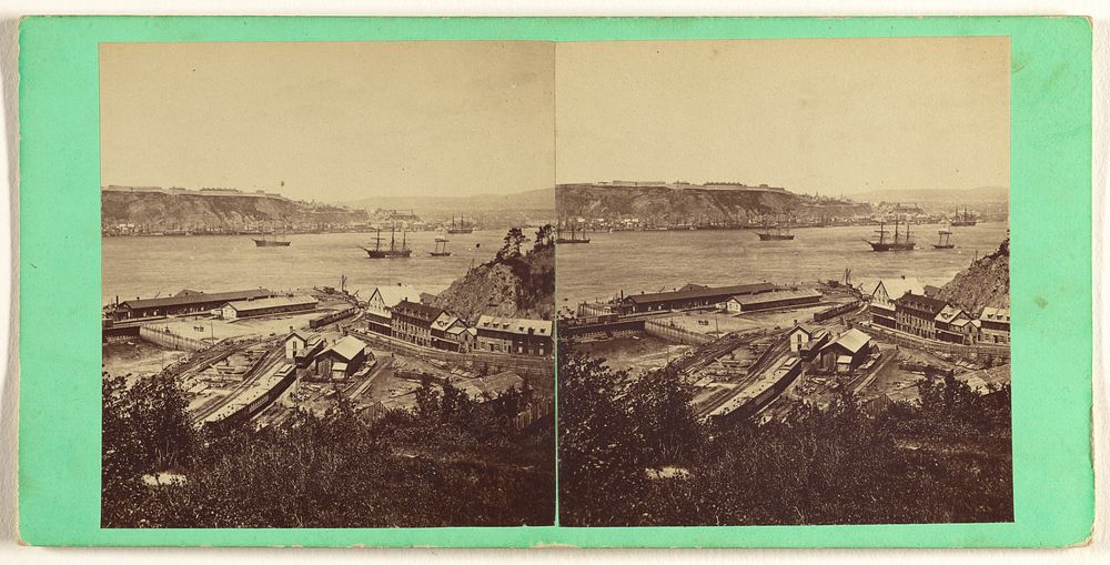 View of Quebec, from the Grand Trunk Depot, Point Levi. by L P Vallée
