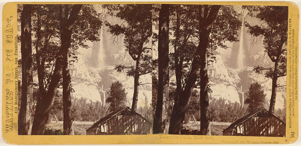 Yosemite Falls, 2630 feet, Yosemite Valley, Mariposa County, Cal. by Carleton Watkins