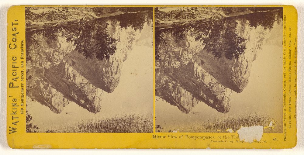 Mirror View of Pompompasos, or the Three Brothers, Yosemite Valley, Mariposa County, Cal. by Carleton Watkins