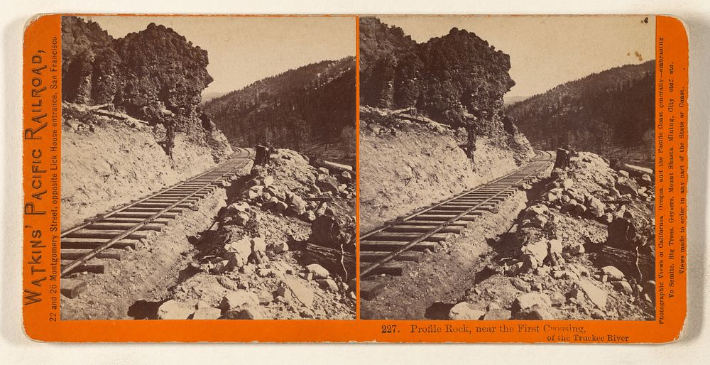 Profile Rock, near the First Crossing, of the Truckee River by Alfred A Hart and Carleton Watkins