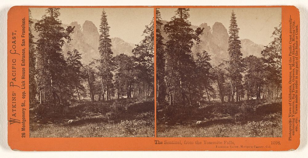 The Sentinel, 3270 feet, Yosemite Valley, Mariposa County, Cal. by Carleton Watkins