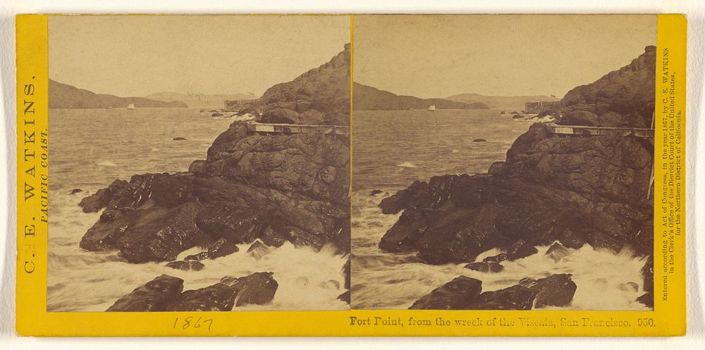 Fort Point, from the wreck of the Viscata, San Francisco. by Carleton Watkins
