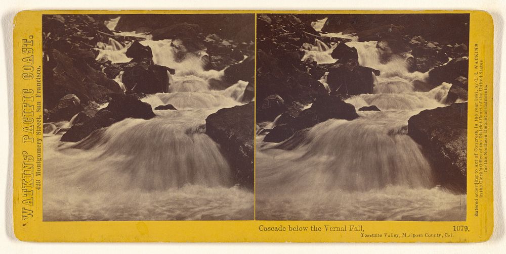 Cascade below the Vernal Fall, Yosemite Valley, Mariposa County, Cal. by Carleton Watkins