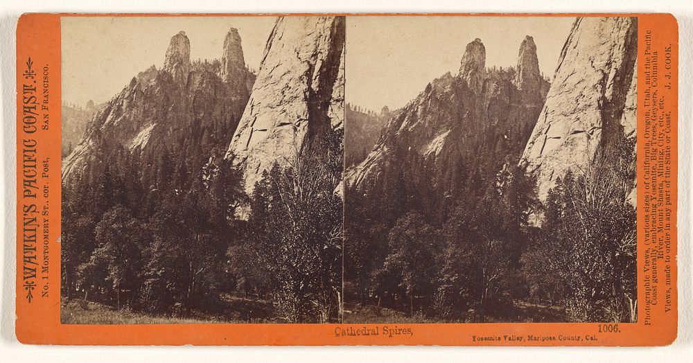 Cathedral Spires, Yosemite Valley, Mariposa County, Cal. by Carleton Watkins