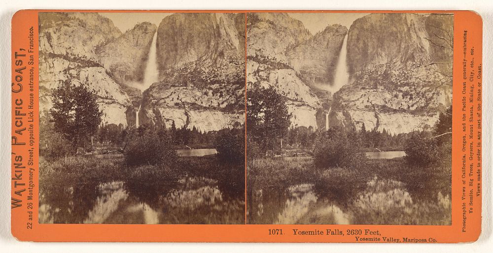 Yosemite Falls, 2630 feet, Yosemite Valley, Mariposa Co. by Carleton Watkins