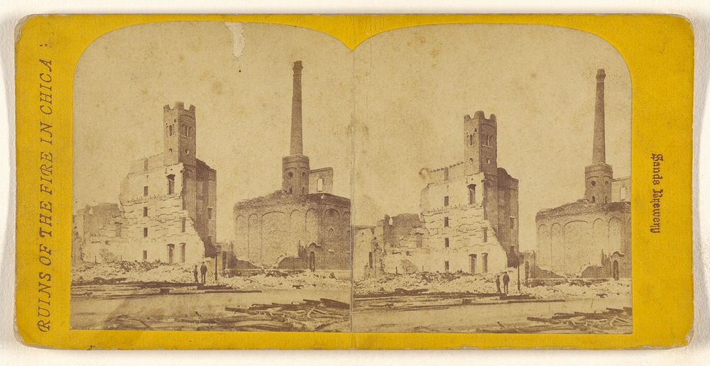 Sands Brewery. Ruins of the Fire in Chicago.