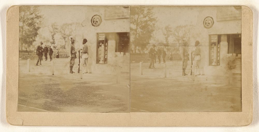 Soldiers at an unidentified town