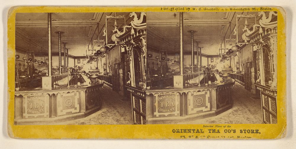 Interior View of the Oriental Tea Co's Store, 85, 87 & 89 Court Street, Boston by W H Getchell