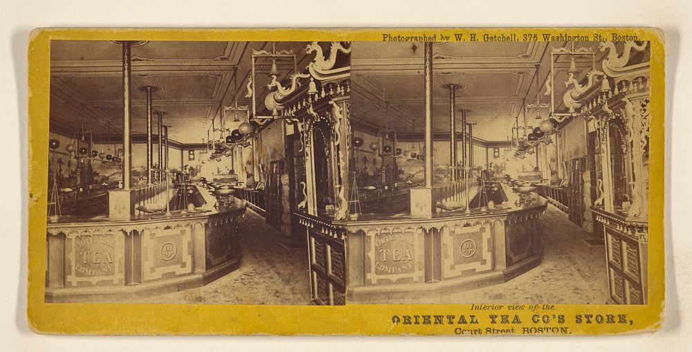 Interior view of the Oriental Tea Co's Store, Court Street, Boston. by W H Getchell