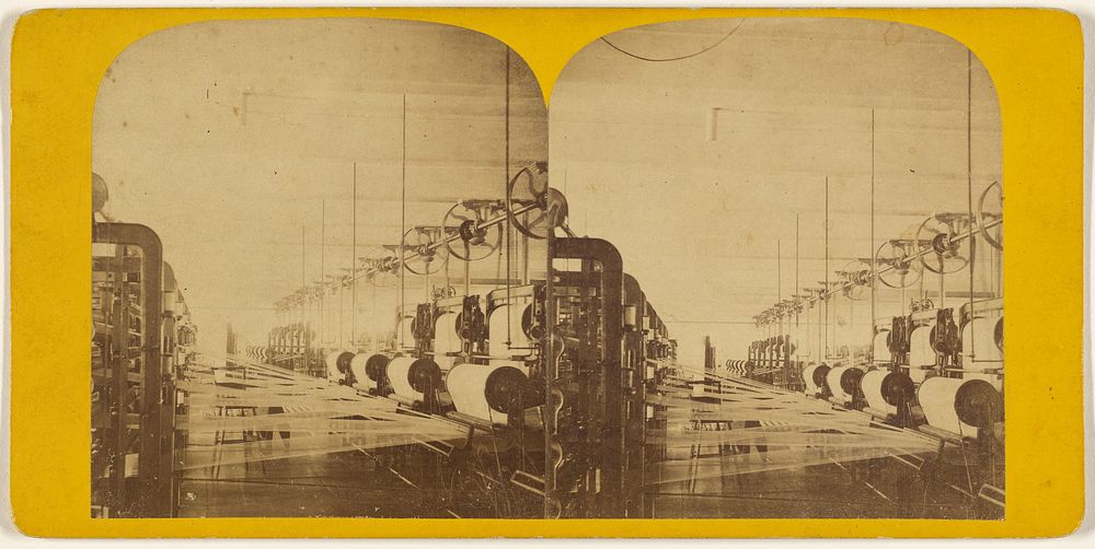 Interior of Cotton Mill, Lowell [Massachusetts] by American Stereoscopic Company