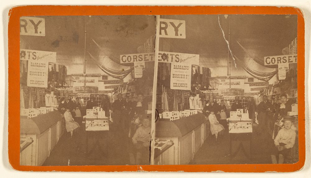 Interior of E.M. White's Popular Dry Goods Store, Oneonta, New York by W H Mereness