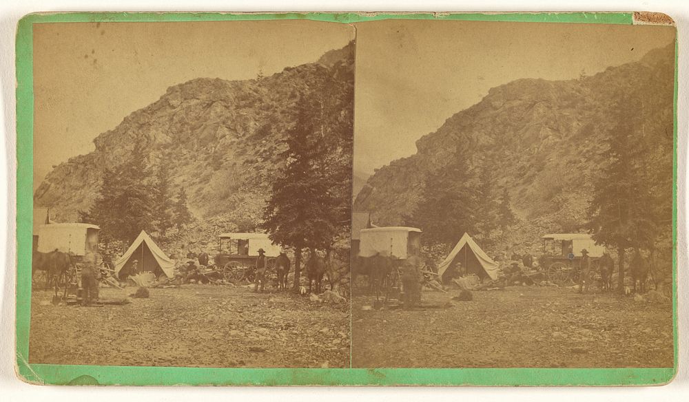 Our "Camp" at Georgetown, Col. Sept. 1875. The woman Sitting front of tent door is the mother of George Wendell Tyler...