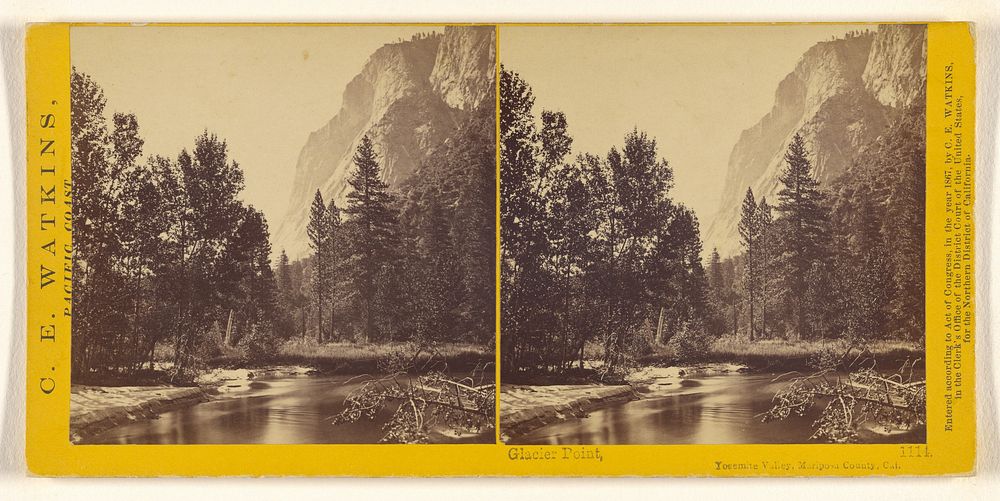 Glacier Point, Yosemite Valley, Mariposa County, Cal. by Carleton Watkins