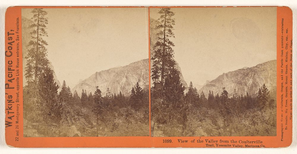 View of the Valley from the Coulterville Trail, Yosemite Valley, Mariposa County, Cal. by Carleton Watkins