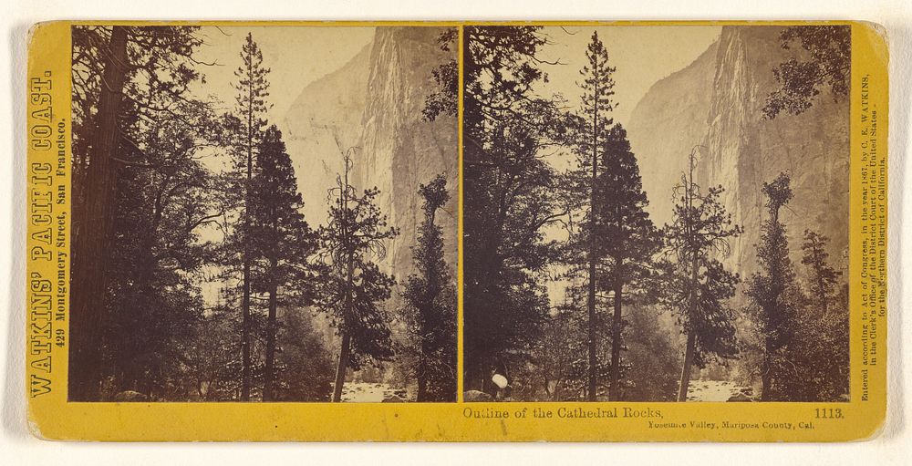 Outline of the Cathedral Rocks, Yosemite Valley, Mariposa County, Cal. by Carleton Watkins